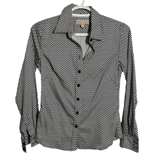 🔥 Banana Republic Black and White Button Down Shirt for Women Size 0 Petite